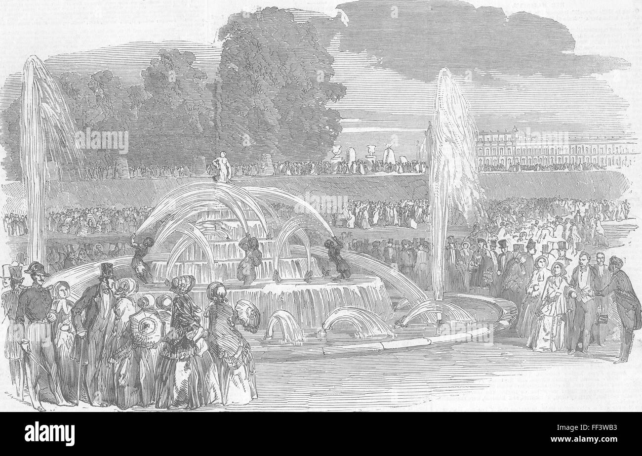 FRANCE Coup Versailles-Gdns Eaux-Bassin de Latone 1851. Illustrated ...