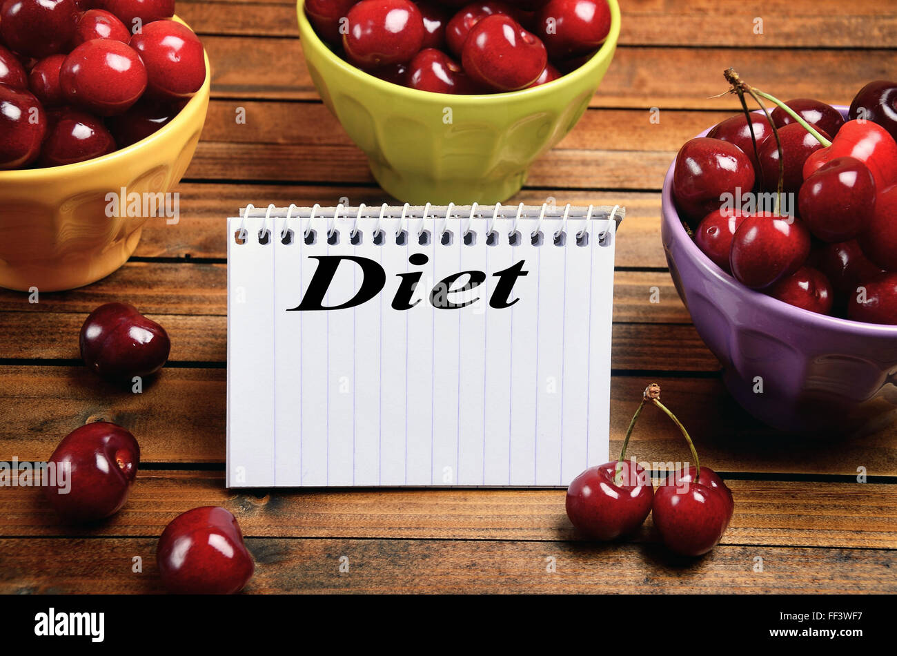 Diet word written on notepad Stock Photo