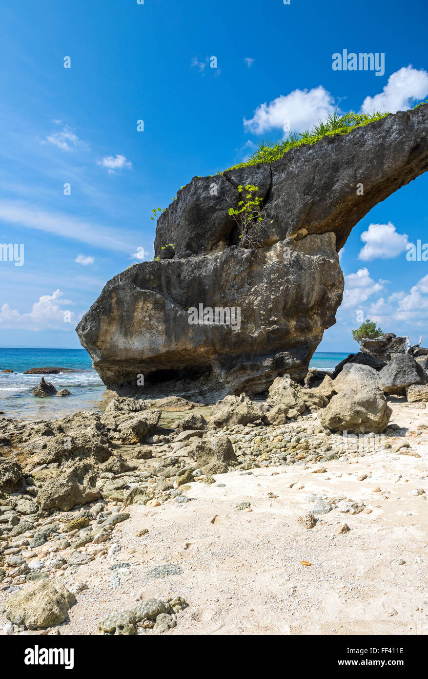 Sea cliff at coral Beach in Neil island Andaman  and Nicobar, India Stock Photo