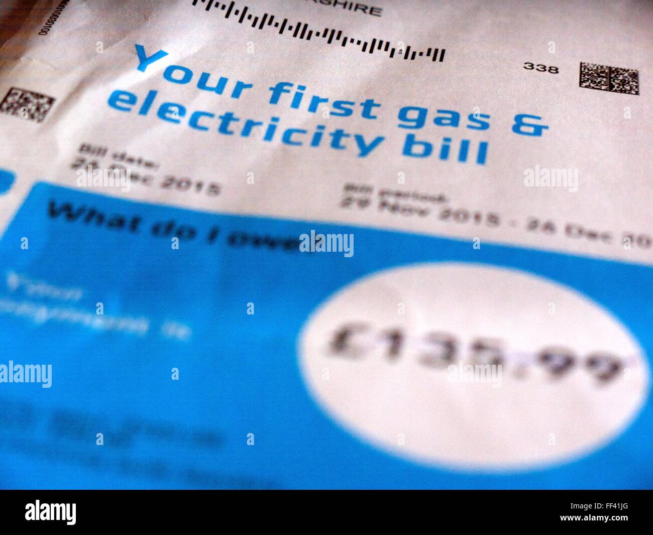 Gas and Electricity bill from British Gas Stock Photo