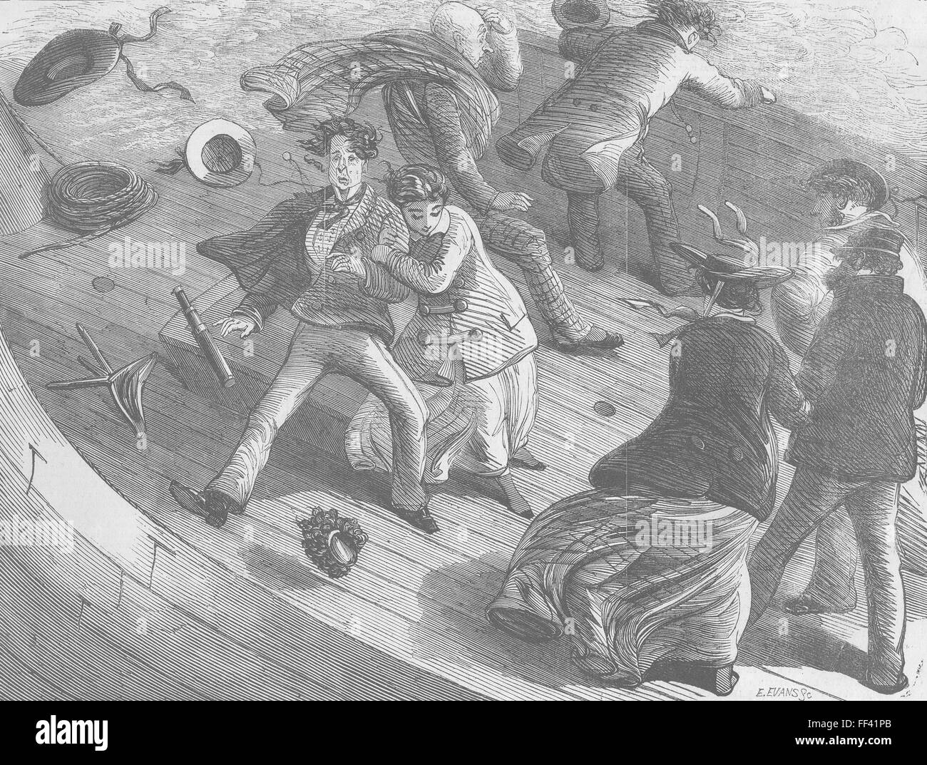 SAILING The pleasures of yachting 1856. Illustrated London News Stock Photo