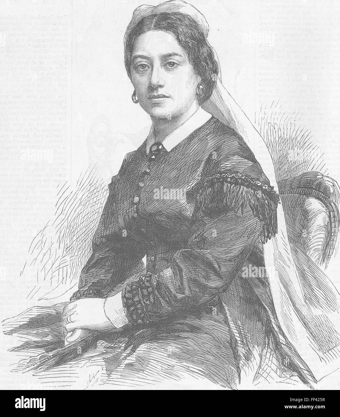 HAWAII Civil War Emma, Queen Dowager of 1865. Illustrated London News