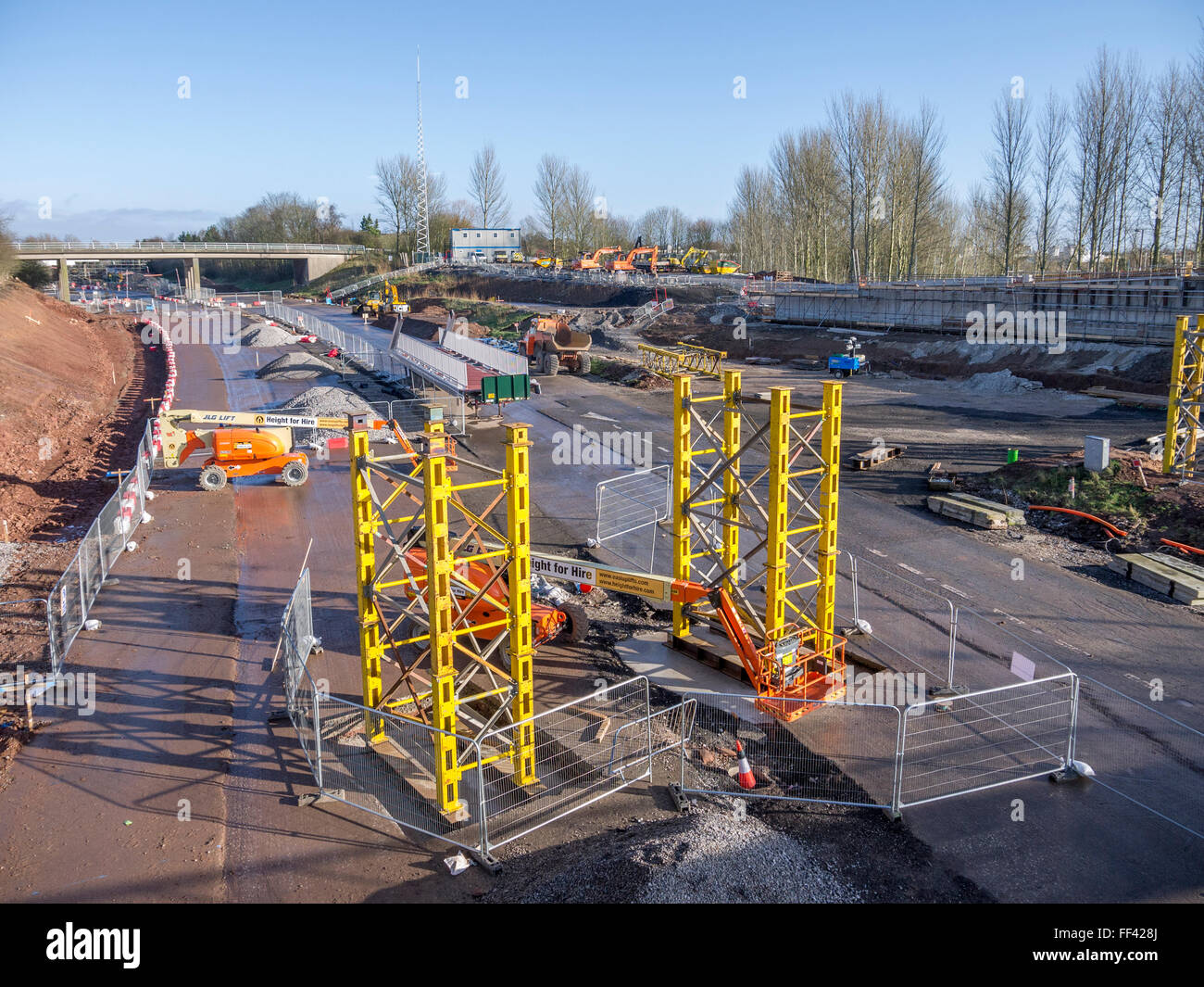 footbridge constructing [construction site] Stock Photo