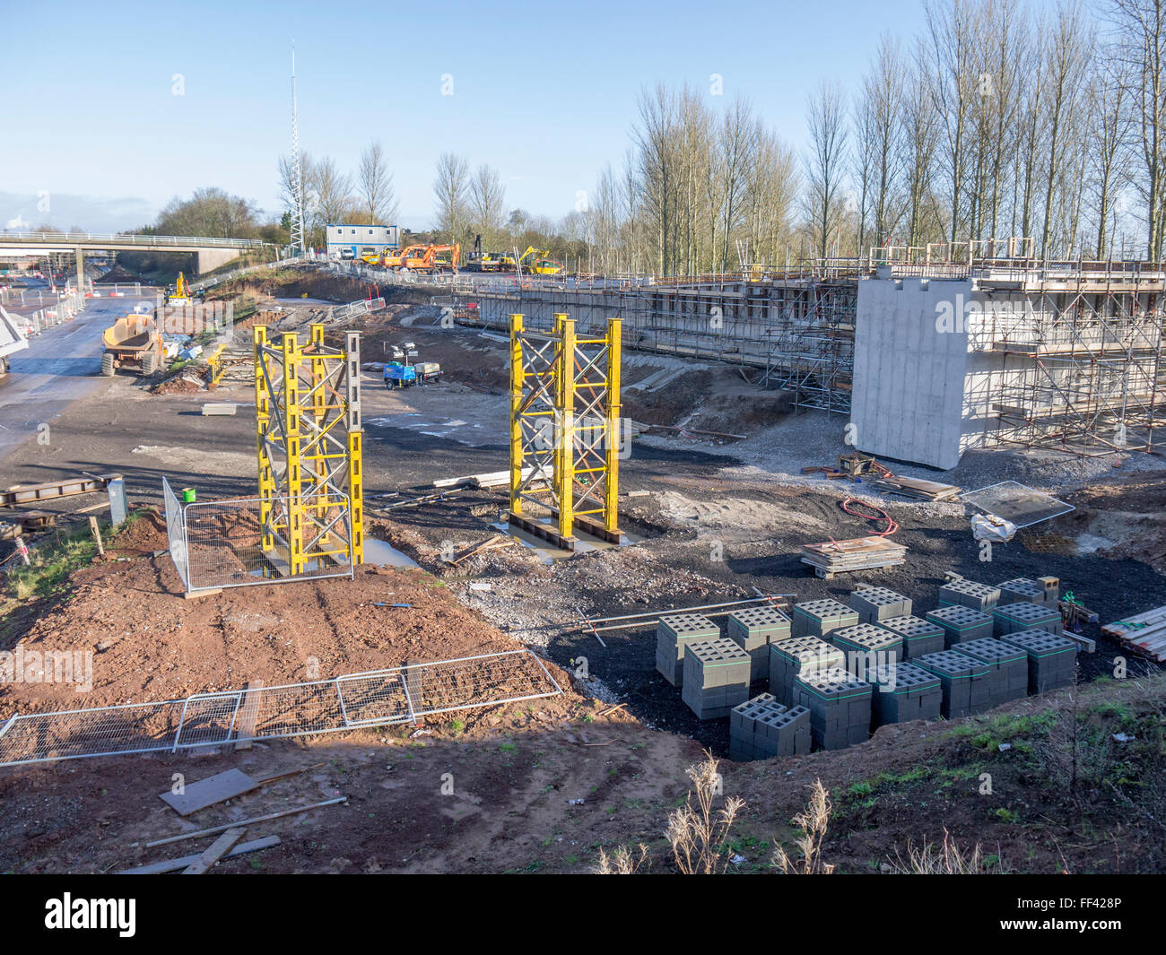 footbridge constructing [construction site] Stock Photo