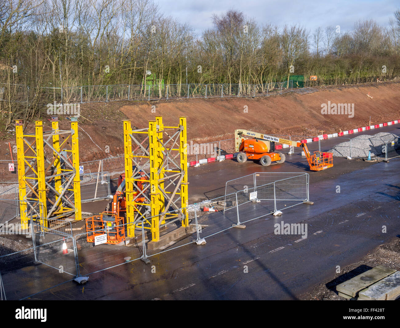 footbridge constructing [construction site] Stock Photo