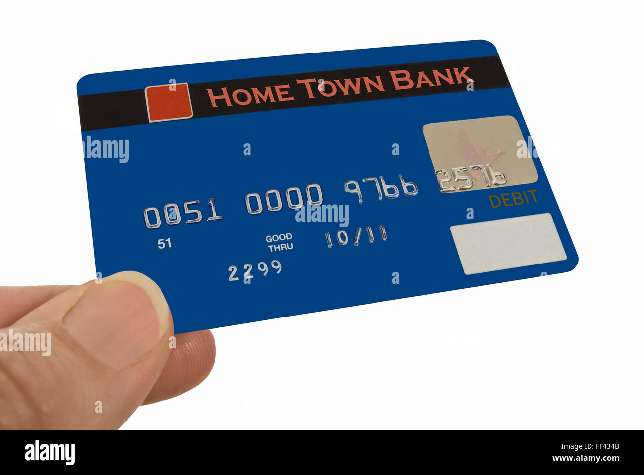Hand Presenting Debit Card Stock Photo