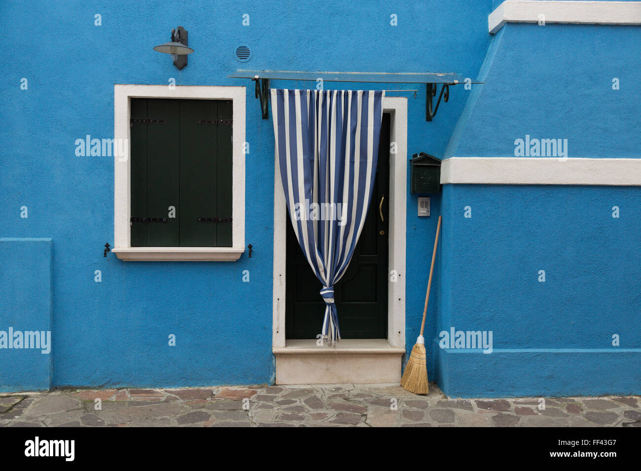 blue and white house Stock Photo - Alamy