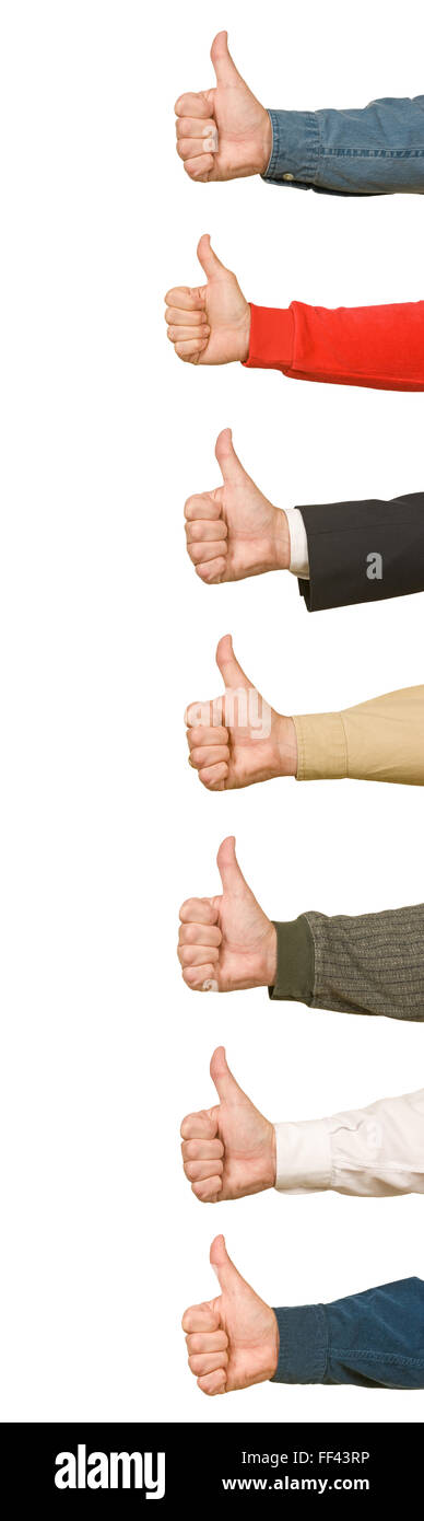 Seven Thumbs Up Stock Photo