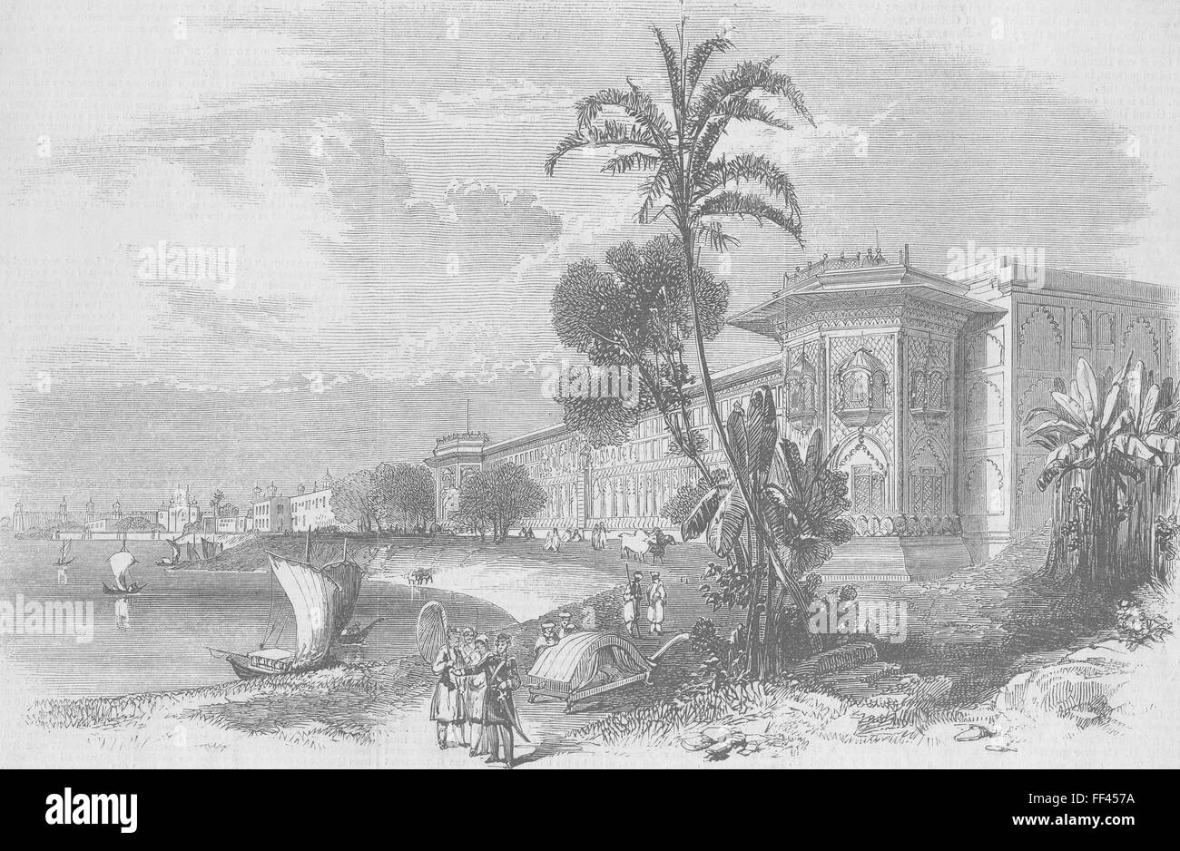 INDIA Delhi, Massacre by Sepoys, from river Yamuna 1857. Illustrated London News Stock Photo