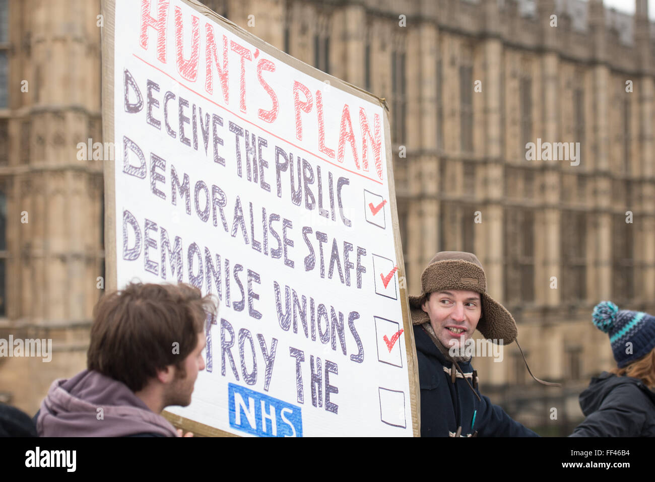 London, UK. 10th February 2016. Junior doctors march on Parliament © Ian Davidson/Alamy Live News Credit:  Ian Davidson/Alamy Live News Stock Photo