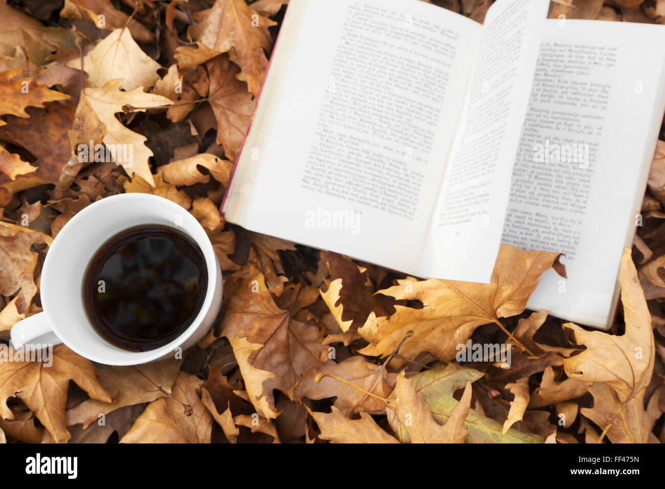 Hot coffee book vintage autumn hi-res stock photography and images - Alamy