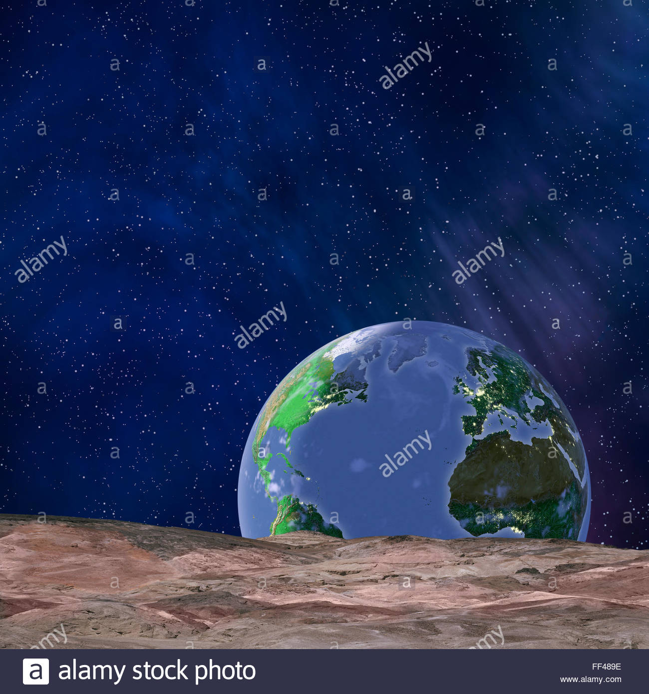 Planet Earth Moon From Space High Resolution Stock Photography and ...