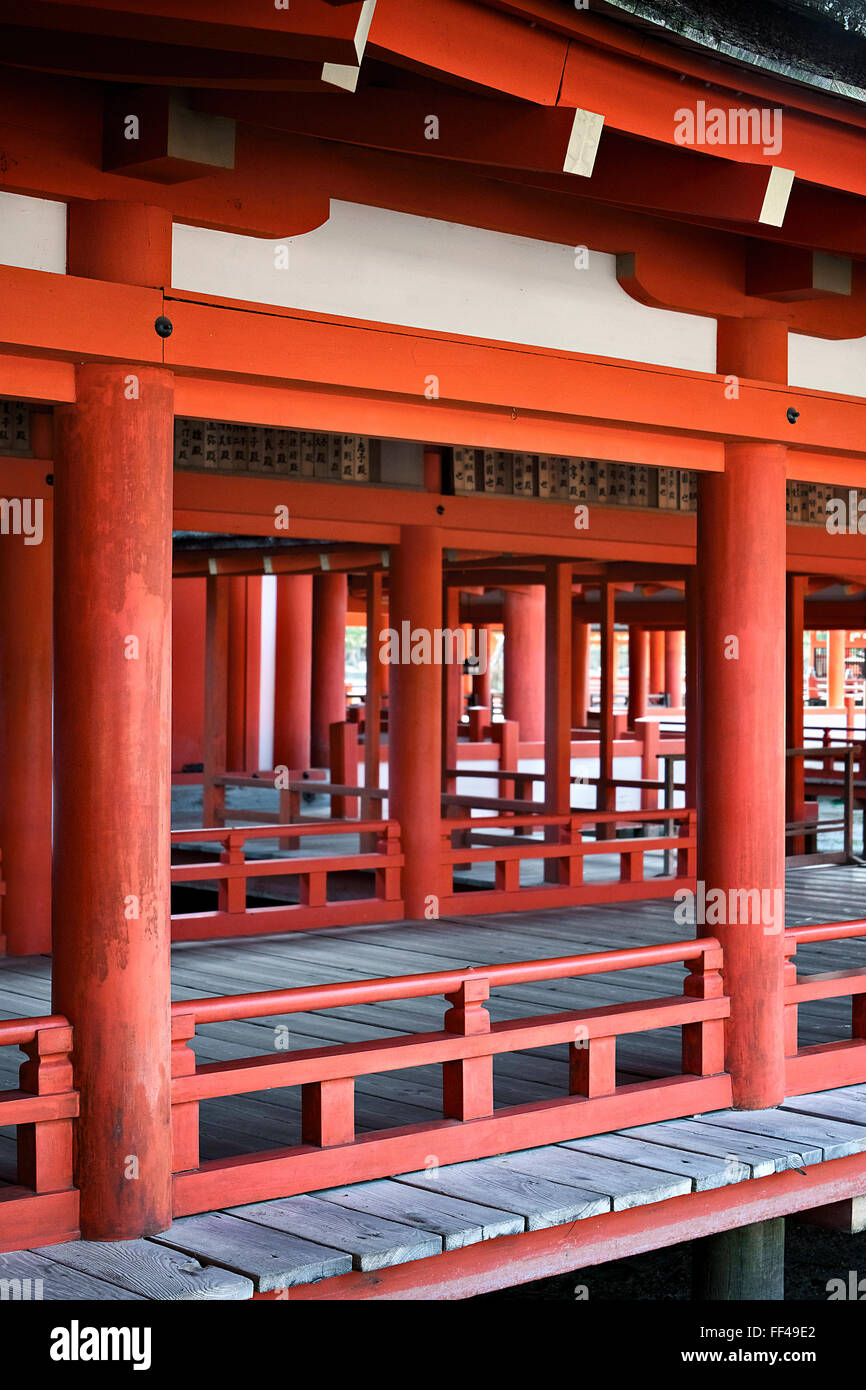 Japan,  Chugoku, Miyajima island, Itsukushima shrine. Stock Photo