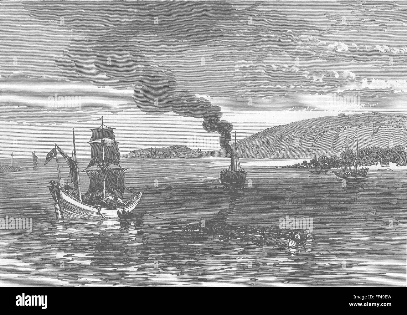 BULGARIA Above Rousse, Danube 1877. Illustrated London News Stock Photo