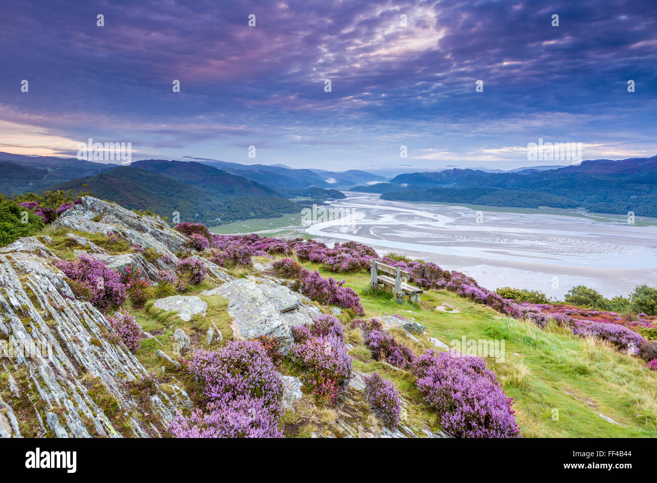 Mawddach Estuary seen from the Panorama Walk above Barmouth, Gwynedd, Wales, United Kingdom, Europe. Stock Photo