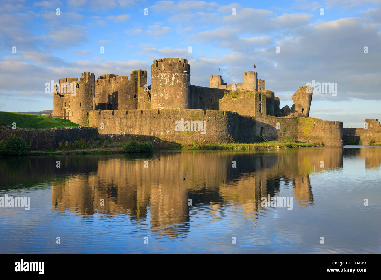 Caerphilly Castle Caerphilly Mid-Glamorgan Wales Stock Photo