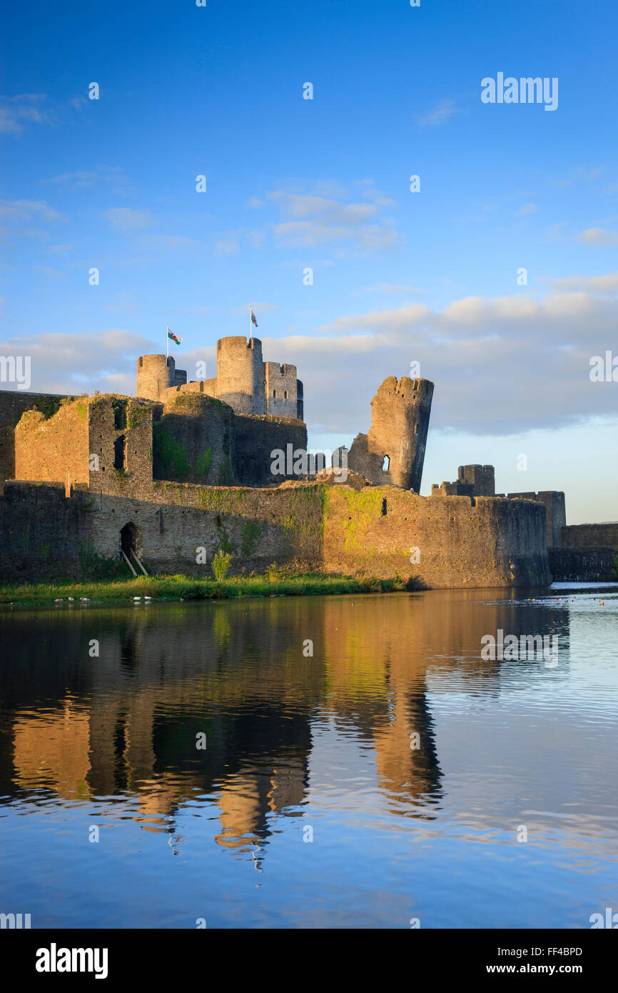 Caerphilly Castle Caerphilly Mid-Glamorgan Wales Stock Photo