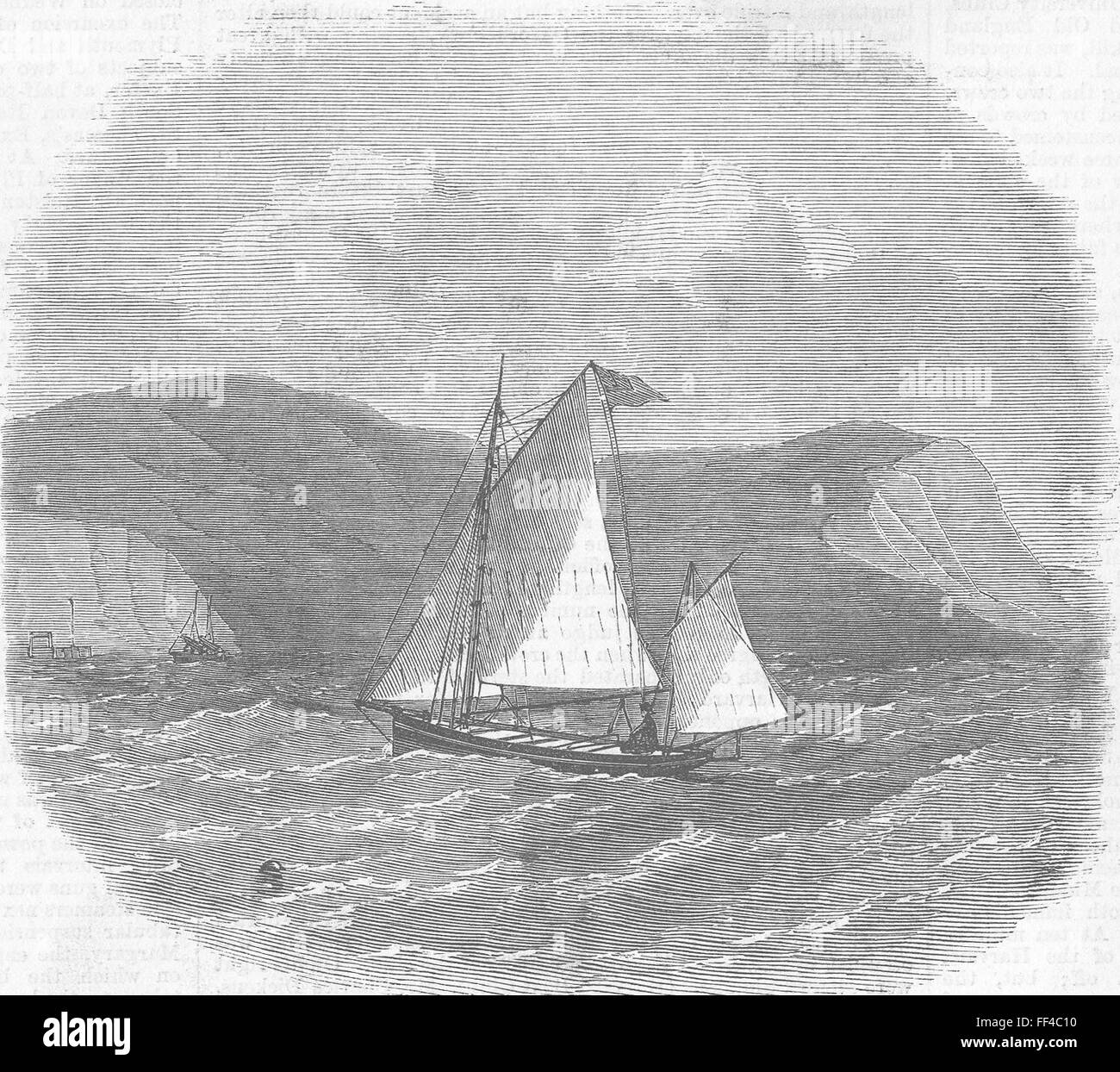 SHIPS Yacht Kate, of; tons, sailing round Gt Britain 1869. Illustrated