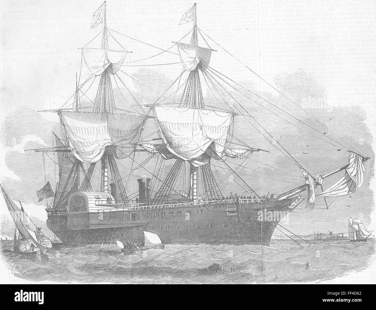 WEST INDIES RMS Amazon, mail ship 1852. Illustrated London News Stock Photo  - Alamy