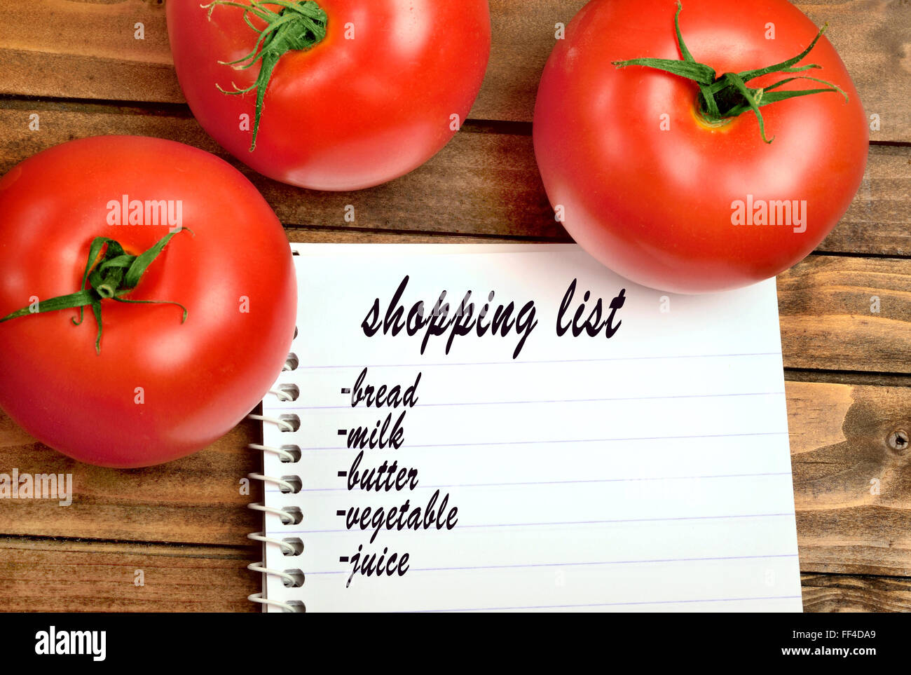 shopping-list-words-on-notebook-stock-photo-alamy