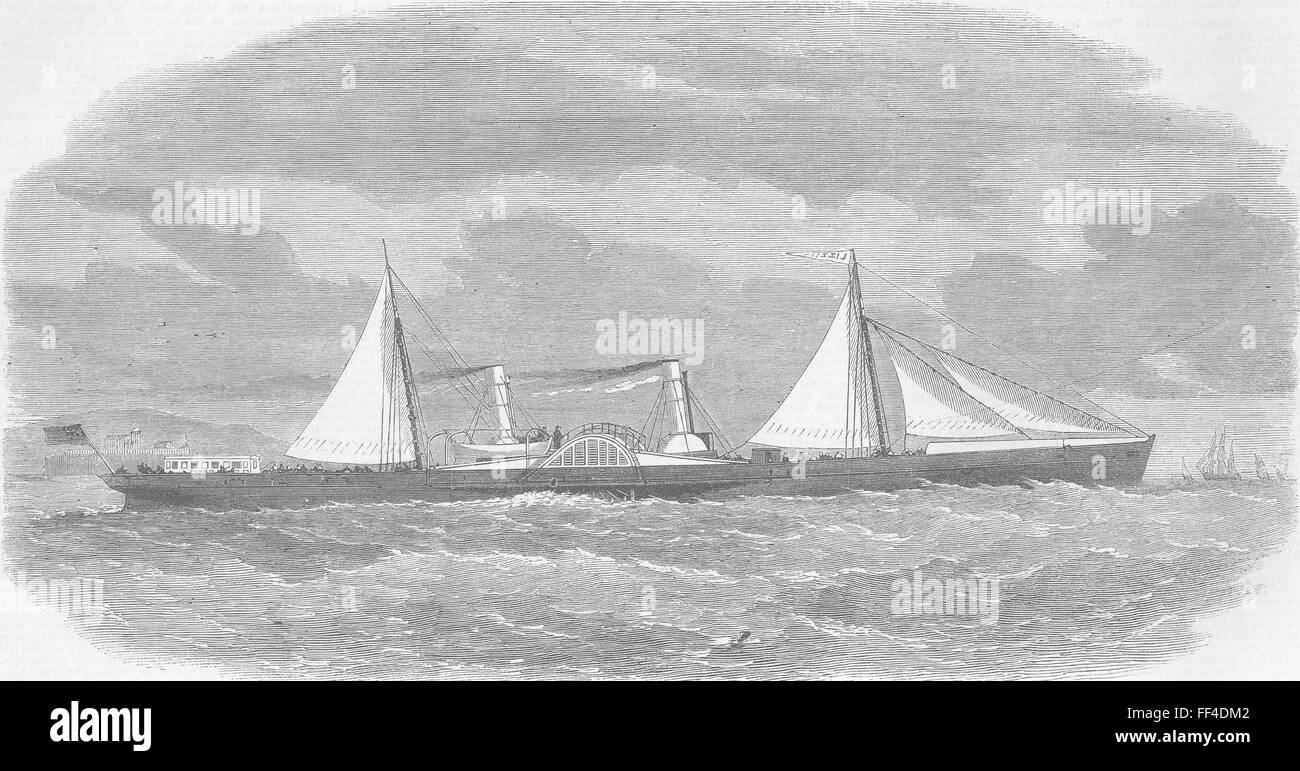 AMERICAN US CIVIL WAR Blockade-runner 'Lizzie', built in the Clyde 1864. Illustrated London News Stock Photo