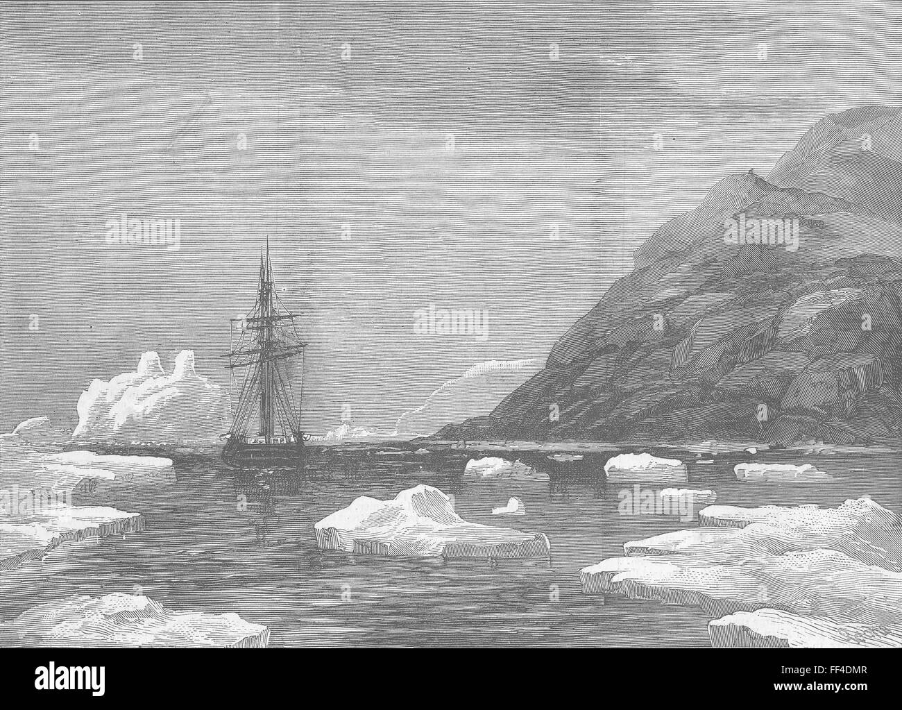 CANADA Pandora, Capt Allen Young, Cape Isabella 1876. Illustrated London News Stock Photo