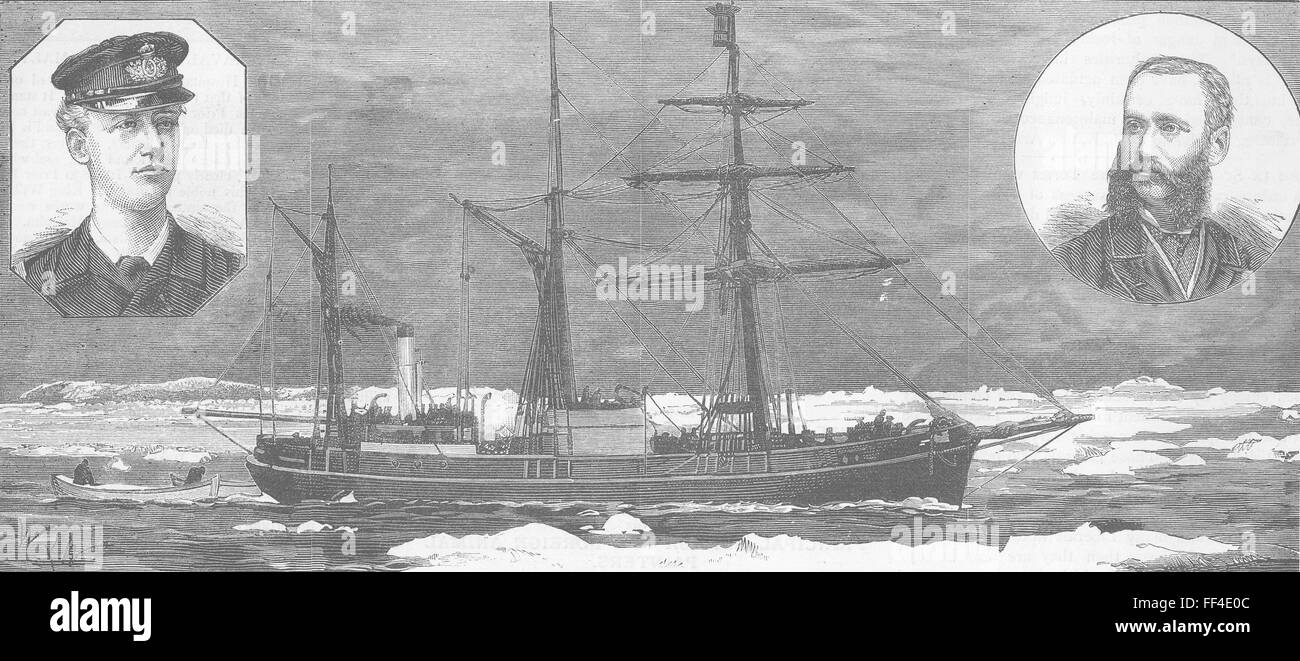 DENMARK North-Pole Expedition Dijmphana; Hovgaard 1883. The Graphic Stock Photo