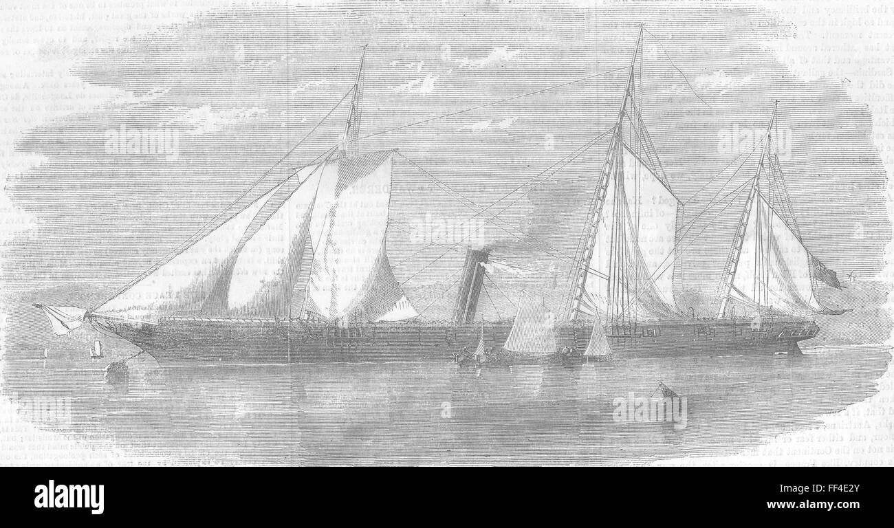 SHIPS New dispatch gunboat Wanderer 1856. Illustrated London News Stock Photo