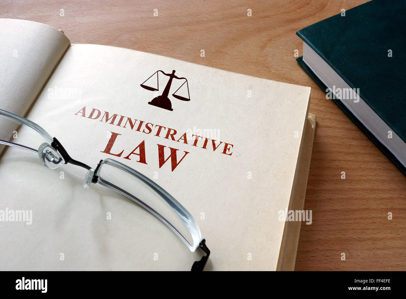 Code of  administrative law on a wooden table. Stock Photo