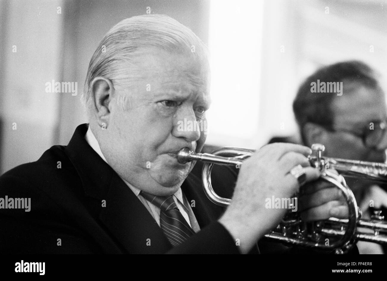 Wild Bill Davison, player, at a concert given as part of the