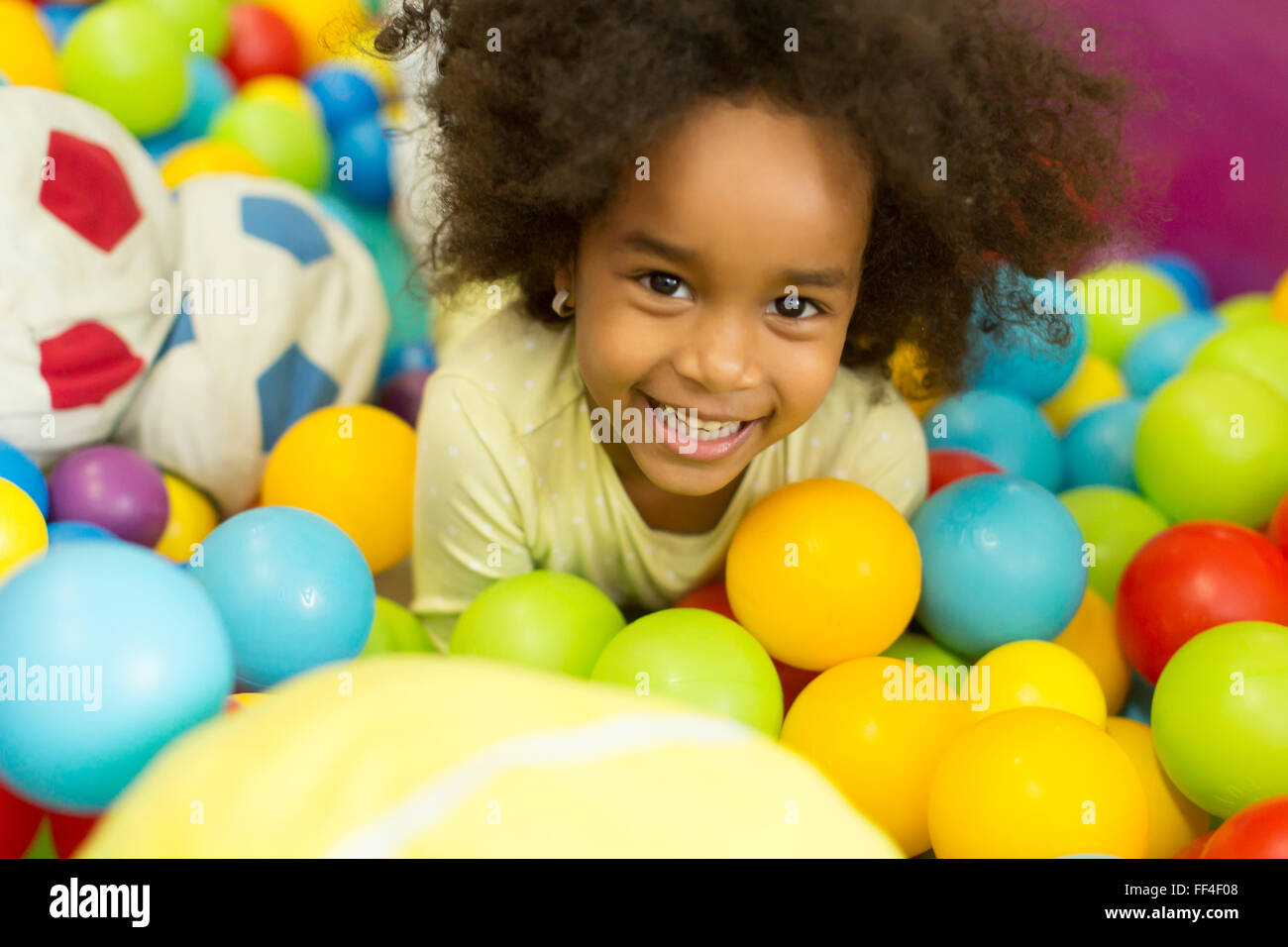 Black little girls in the playroom Stock Photo