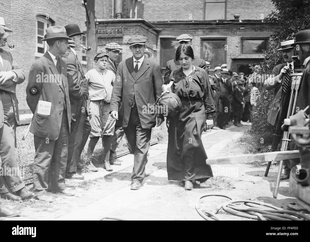 BECKY EDELSON (1892-1973) Ukrainian-American anarchist is arrested in Tarrytown, New York, on 6 June 1914, after an anti-Rockefeller demonstration. Photo: Bain News Service Stock Photo