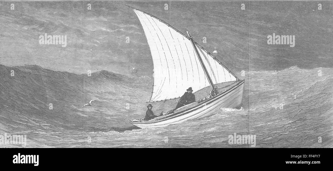 SHIPS American boat, Nautilus, crossed Atlantic 1878. The Graphic Stock Photo