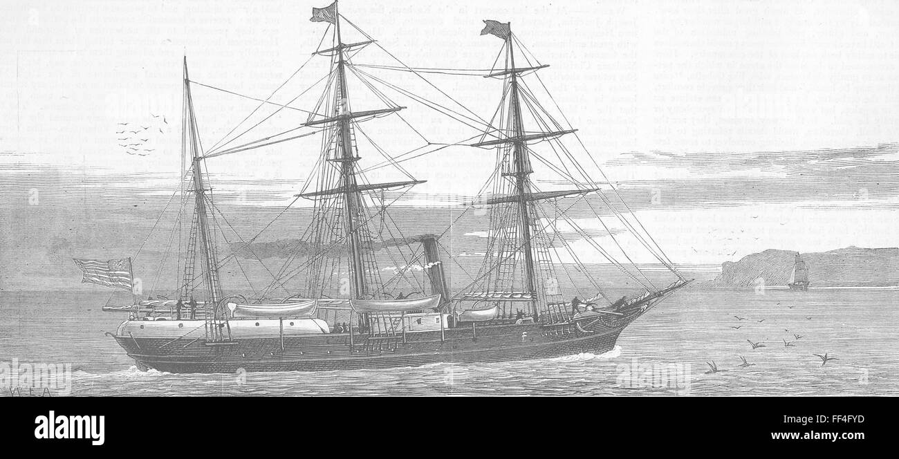 ARCTIC Jeanette, fitted out for Polar exploration 1878. The Graphic Stock Photo