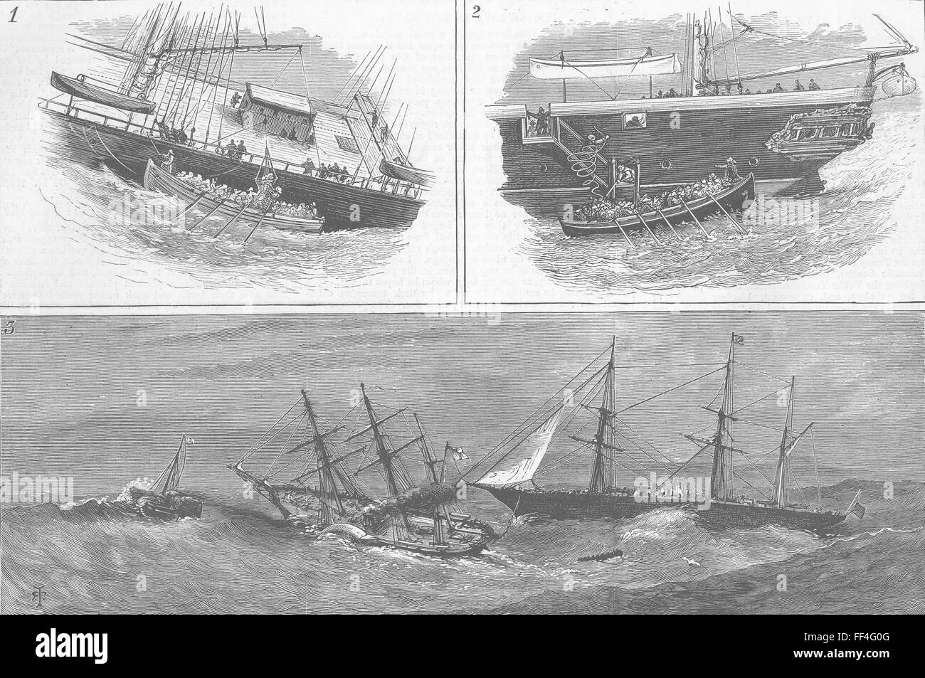 AUSTRALIA Accident to P&O ship 1879. The Graphic Stock Photo