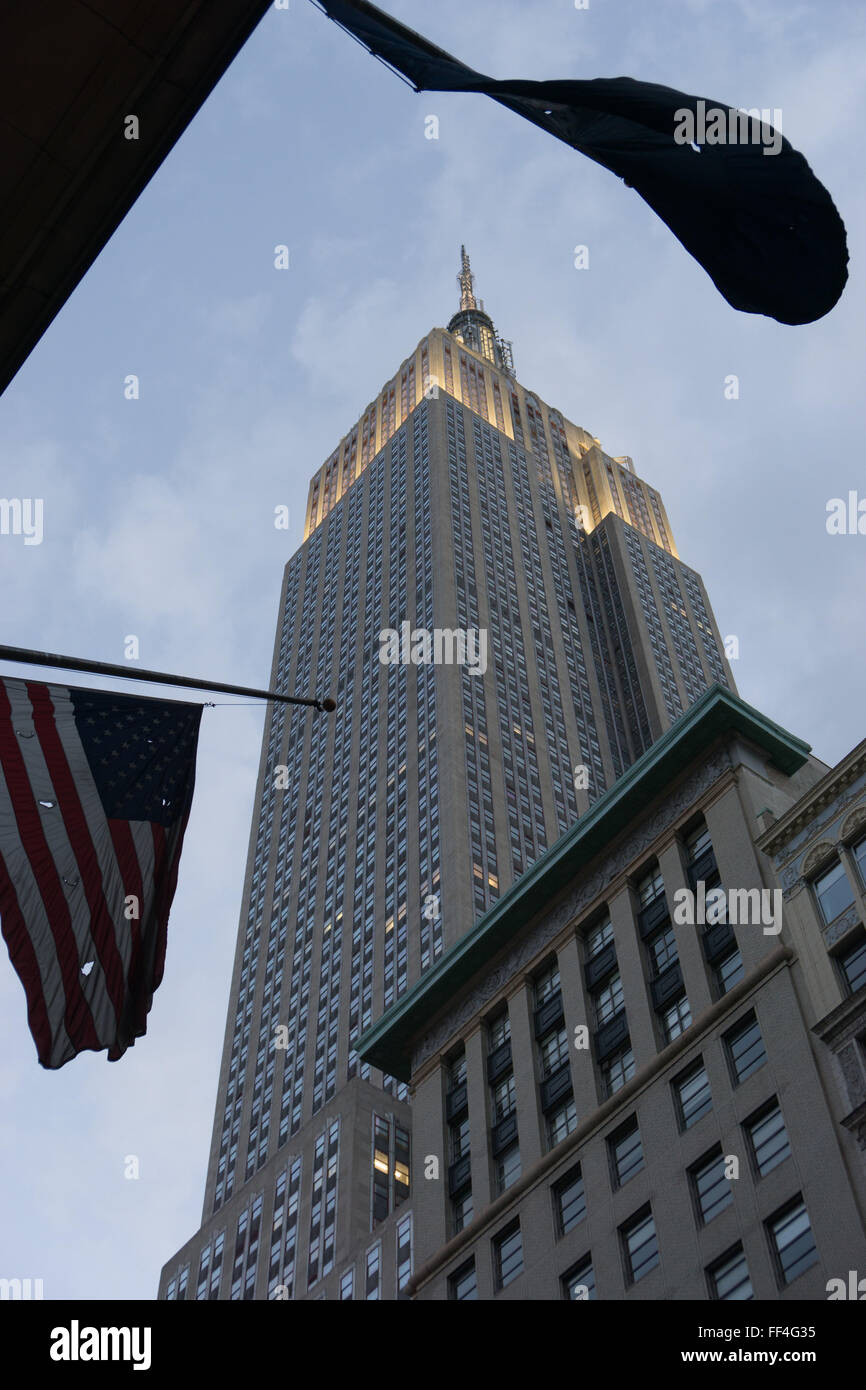 Empire State Building New York City twilight Stock Photo
