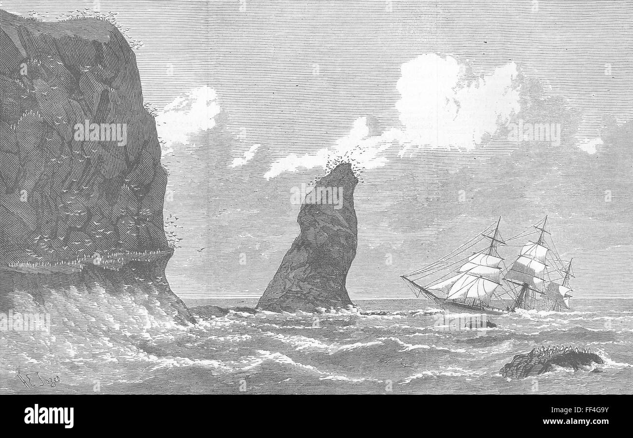 INDIAN OCEAN Strathmore, Crozet Islands 1876. Illustrated London News Stock Photo