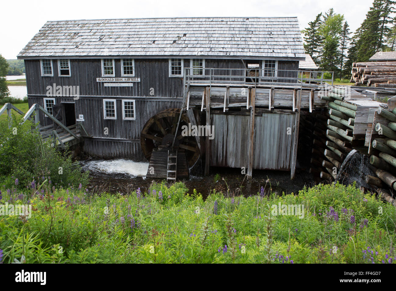 The saw mill at Sherbrooke Village in Nova Scotia, Canada. The historic