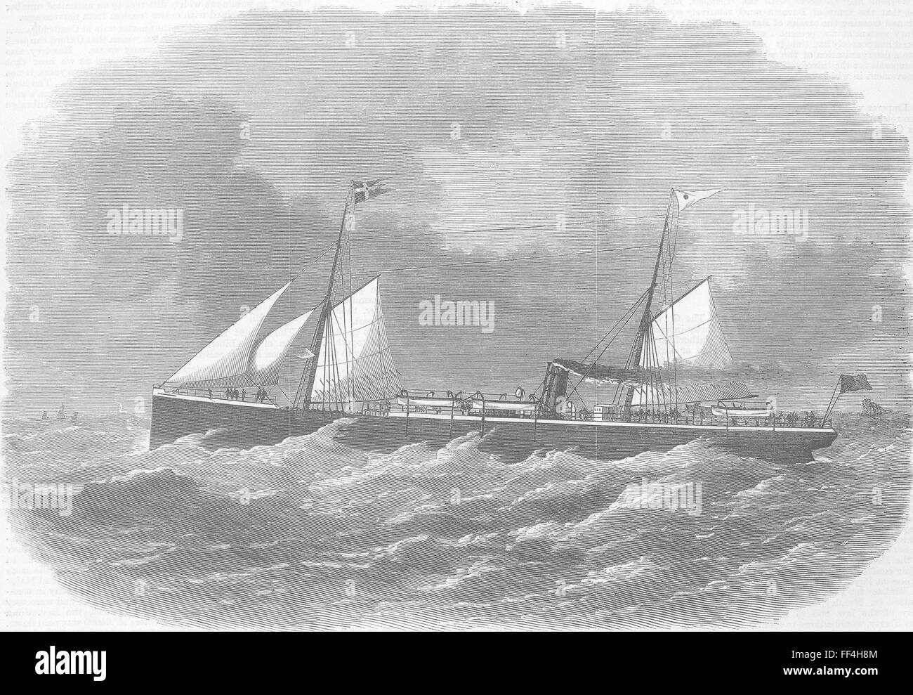 HULL Ship Orlando, for passenger traffic to Sweden 1870. Illustrated London News Stock Photo