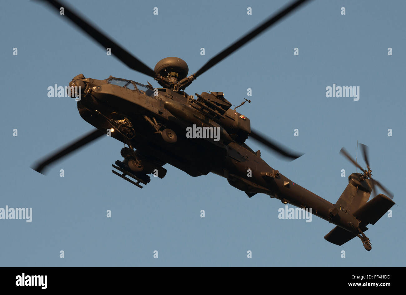 British Army Air Corps AgustaWestland Apache attack helicopter Stock Photo