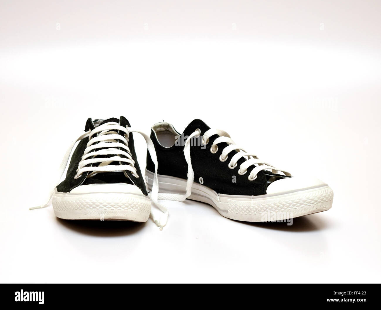 black and white sneakers shoes isolated on white background Stock Photo ...