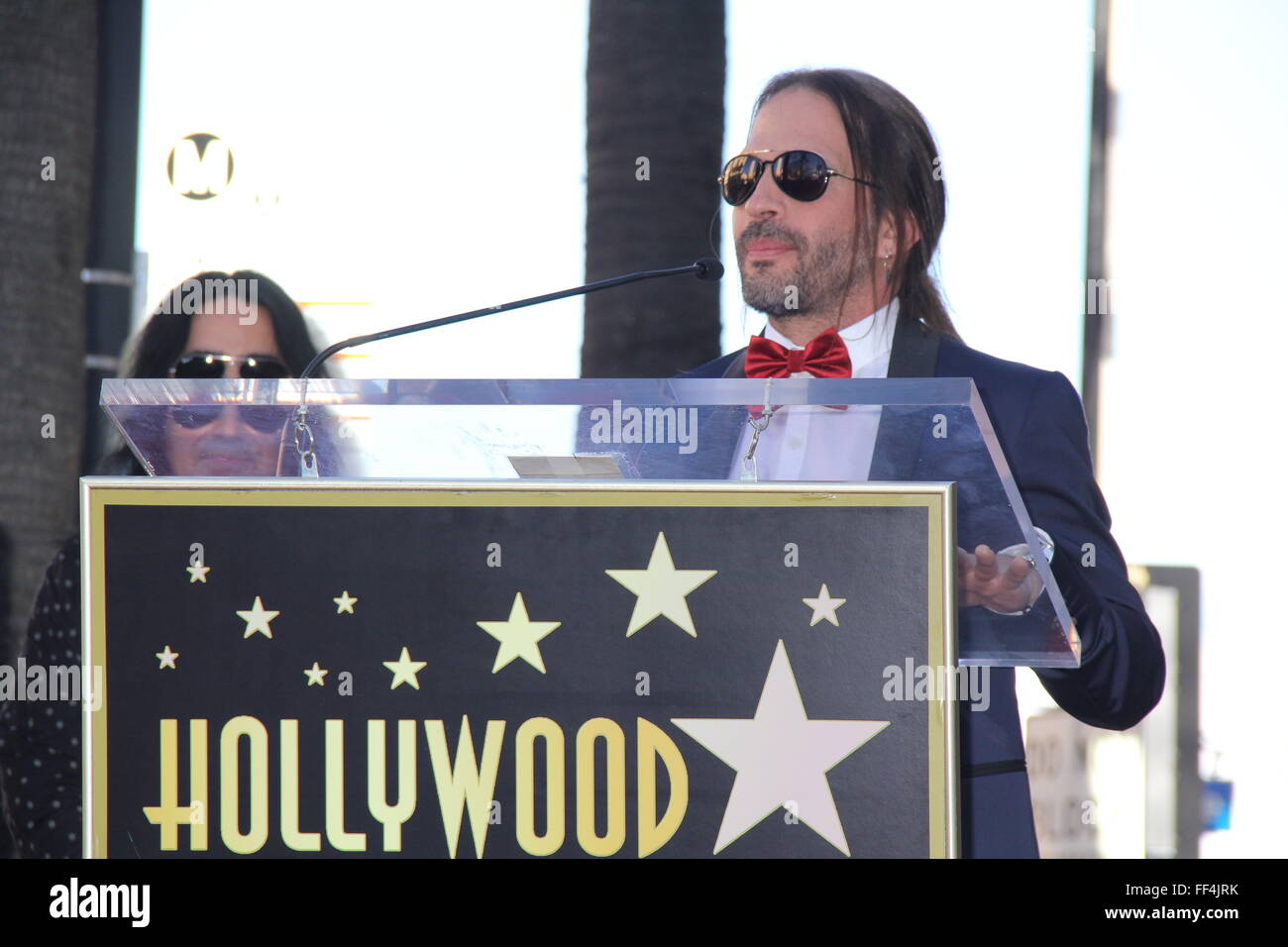 Hollywood, California, USA. 10th Feb, 2016. Rock Band Mana Honored With Star On The Hollywood Walk Of Fame.7060 Hollywood Blvd in front of Live Nation, Hollywood, CA.02/10/2016.ALEX GONZALEZ AND SERGIO VALLIN OF MANA'  Credit:  Clinton Wallace/Globe Photos/ZUMA Wire/Alamy Live News Stock Photo