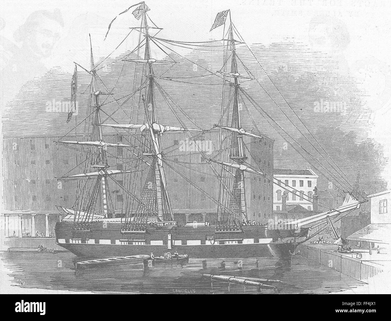 BOATS New American Liner 1846. Illustrated London News Stock Photo