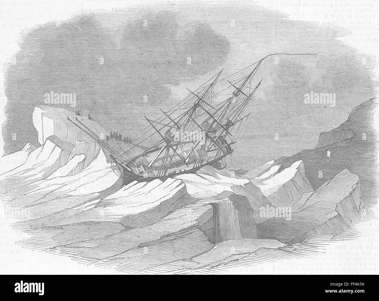 BARING ISLAND Investigator, ice, Ballast beach 1853. Illustrated London News Stock Photo