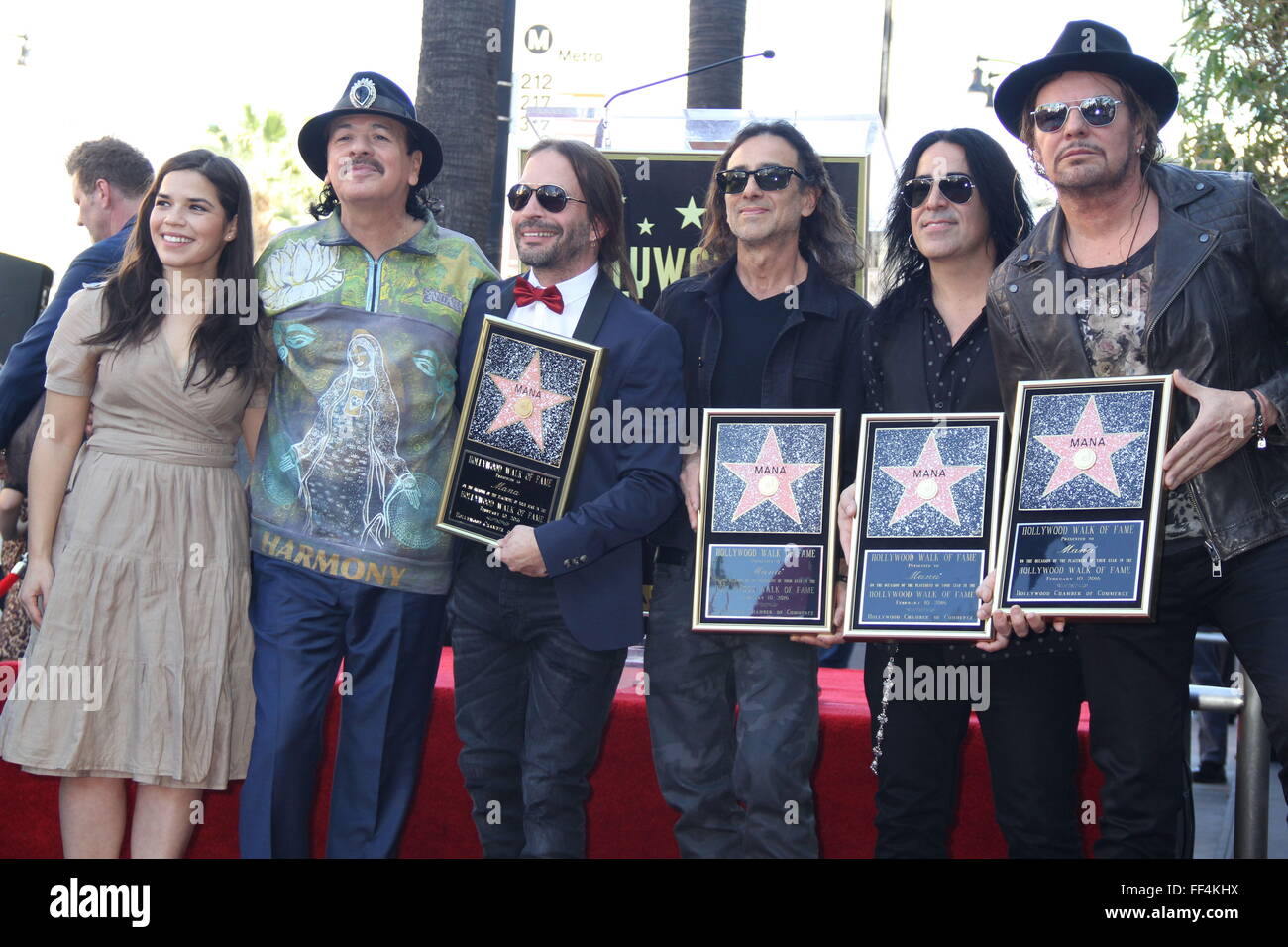 Hollywood, California, USA. 10th Feb, 2016. Rock Band Mana Honored With