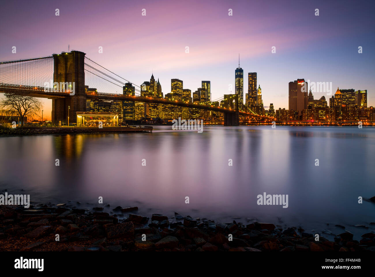 New york skyline from across the east river hi-res stock photography ...