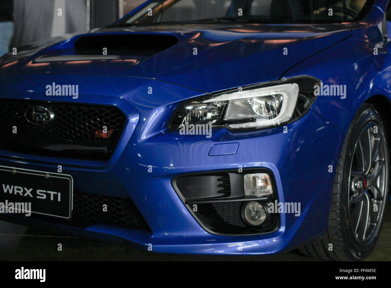 Blue Subaru WRX STI Stock Photo
