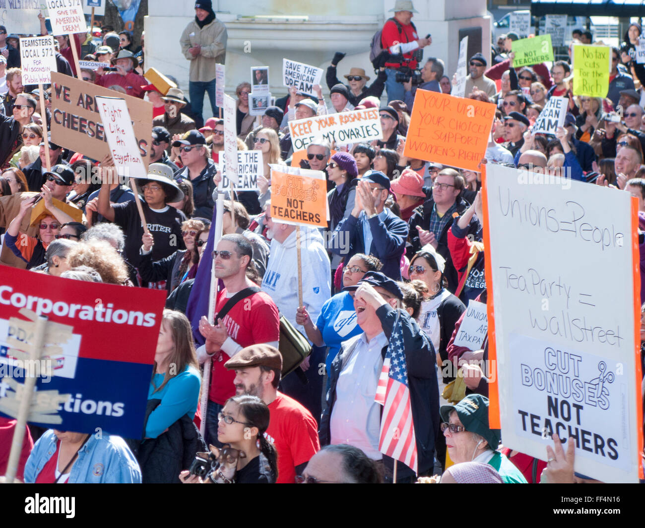 Union protest rally Downtown Los Angeles, CA California Stock Photo - Alamy