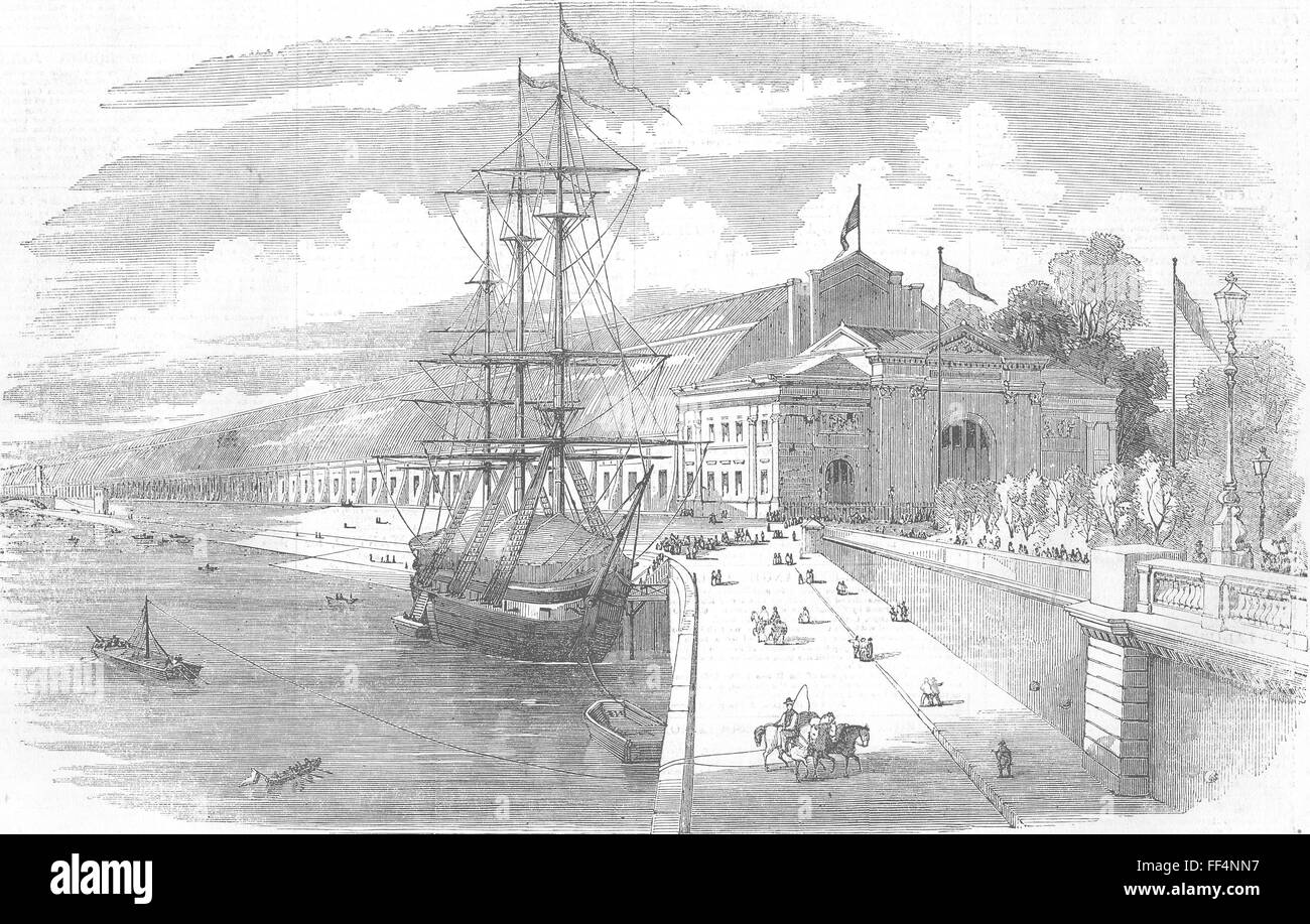 SHIPS The Annexe for machinery 1855. Illustrated London News Stock Photo