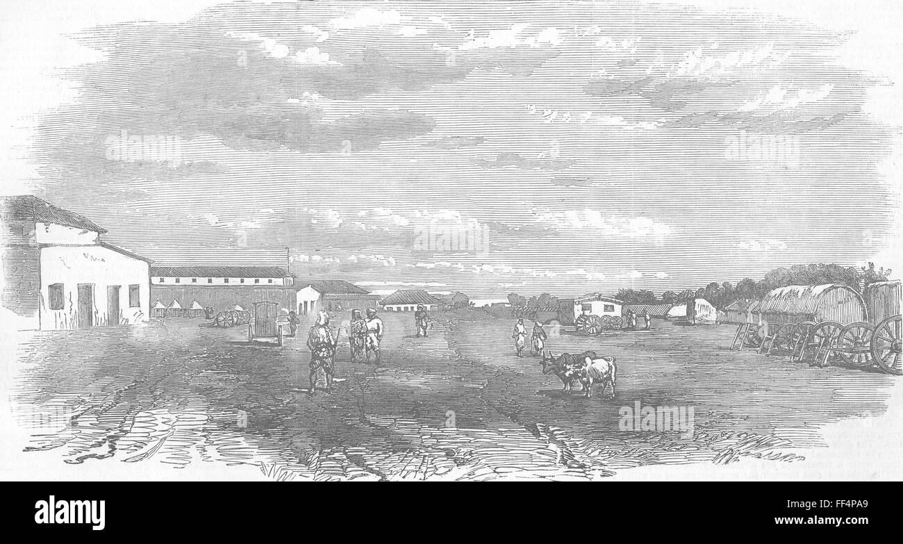 INDIA Meerut The Barracks 1857. Illustrated London News Stock Photo